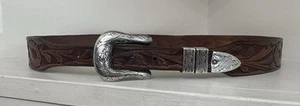 Don Ricardo Sterling Belt Buckle Bucking Bronco Cowboy Western Vintage Leather - Picture 1 of 9