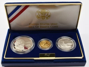 1993 US Mint Bill of Rights 3-Coin Proof Set PH601 - Picture 1 of 3
