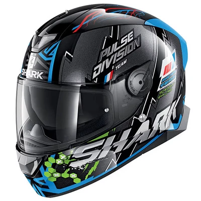 Shark Skwal 2.2 Noxxys Motorbike Motorcycle Helmet - Black / Blue / Green - Image 1 of 4