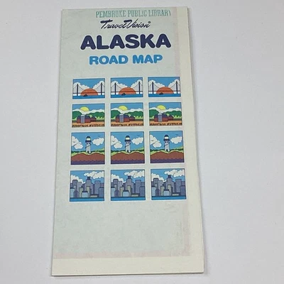 TravelVision Alaska Road Map Folded Colorful Detailed Inset Maps - Imagen 1 de 2
