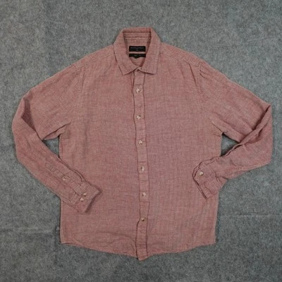 Camisa Banana Republic Hombre Mediana Alta Lino Botón Delantero Manga Larga Espiga Foto 1 de 4