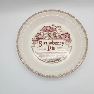 Vintage Royal China Jeanette 11" Strawberry Recipe Pie Plate Deep Dish Baking - Picture 1 of 15