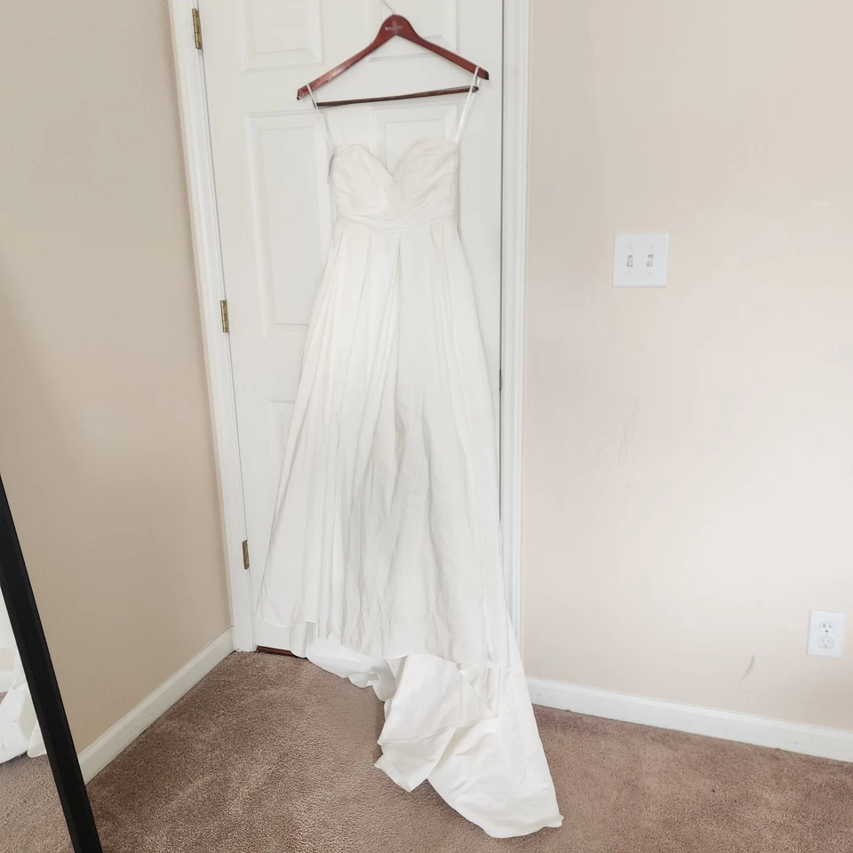 David's Bridal Pleated Strapless Wedding Dress Empire WaistSTYLE# WG3707Sz 10 - Image 1 of 4