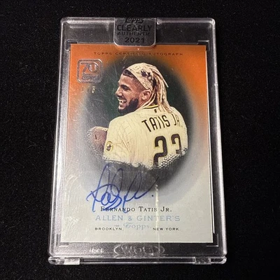 2021 Topps Clearly Authentic FERNANDO TATIS JR Auto /5 Allen & Ginter Orange  - Image 1 of 4