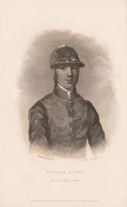 c1835 William Scott Jockey Pferdesport Reiter England Stahlstich-Porträt - Picture 1 of 1
