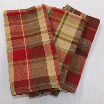 Cloth Fall Thanksgiving Christmas Holiday Napkins Plaid 3 Park Designs India - Image 1 of 4