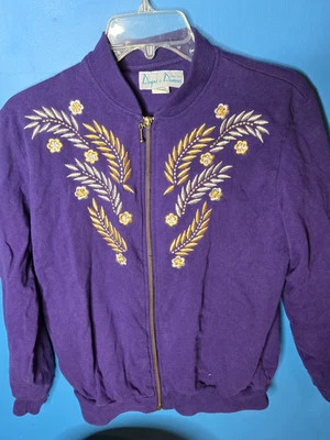 Chaqueta sudadera vintage Drapers & Damons púrpura con cremallera mediana pequeña Foto 1 de 4
