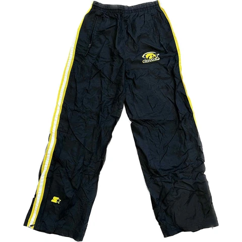 Iowa Hawkeye Starter Kids Windbreaker Track Pants Black Gold NCAA Size Large Cover