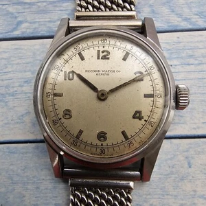 Vintage Record Military Men's Watch Cal 107 Indian Civil Service - Picture 1 of 10