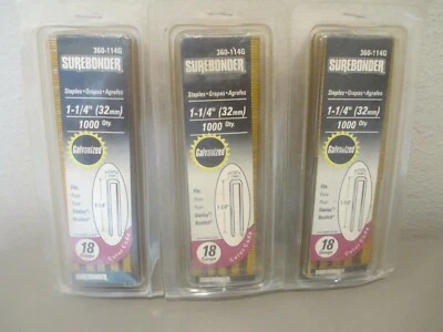 3 paquetes de 1000 grapas galvanizadas cada uno, Surebonder 360-1114G, 1 1/4", Foto 1 de 4