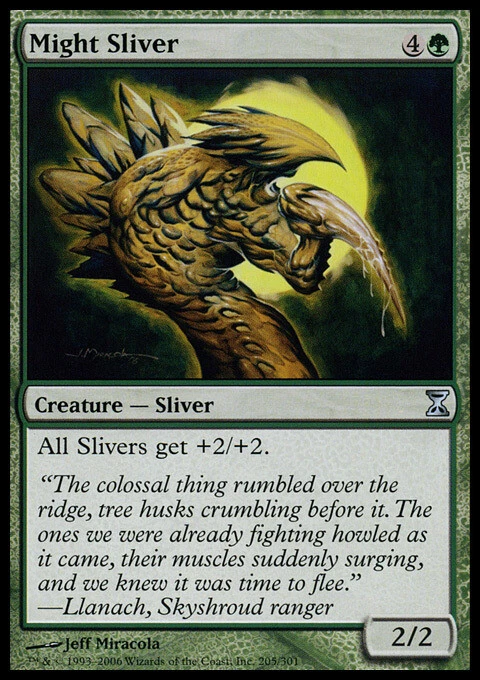 MTG - Might Sliver - Time Spiral - NM, English Magic FLAT RATE SHIP - Image 1 of 1