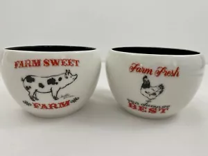 Farmer's Market Crackle Ceramic Tidbit/Snack Bowls, Set of 2 Farm Sweet - Picture 1 of 6