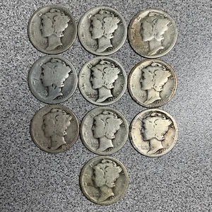 10 Piece Lot 1921 Dimes - Picture 1 of 6