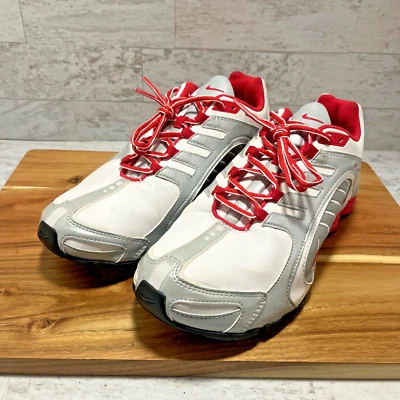 Nike Shox 2012 Navina Metallic Platinum Shock vermelho feminino tamanho 10 356918-169 - Excelente estado usado - Imagem 1 de 4
