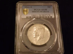 1964-D  50 C             DDO               PCGS AU 58 - Picture 1 of 2