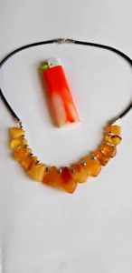 Necklace Baltic old amber 21 gr. Rarity. SU. Beautiful antique, honey color. - Picture 1 of 10