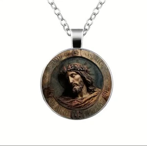 Necklace Pendant -  Bohemian Vintage Style Jesus - Women & Men - Picture 1 of 5