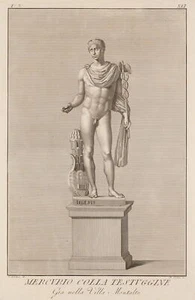 CECHINI (18.Jhd) nach DOLCIBENE (18.Jhd), Merkur-Statue der Villa Montalto, KSt. - Bild 1 von 6