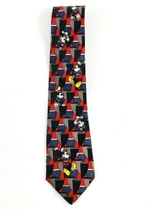 Mickey, Inc. Men's Novelty Necktie. Red. Geometric. Mickey Mouse As Sailor. VGC! - Picture 1 of 4