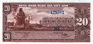 Vietnam 20 Dong 1953 - 1975 Banknote Pick # 6p - Picture 1 of 3