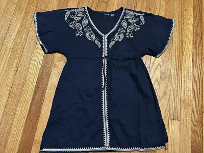 Купальник Raviya накидка туника платье черное золото вышитая отделка размер маленький - Изображение 1 из 4