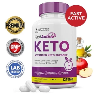 Fast Active Keto ACV Pills 1275 MG Stronger Than Gummies Keto Support 1 Bottle - Picture 1 of 6
