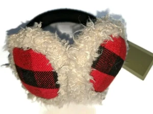 Fownes hochwertige rot karierte und elfenbeinfarbene Kunstfell Ohrenschützer - Bild 1 von 2