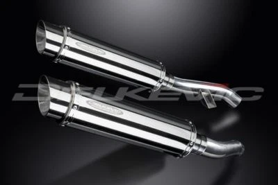 Delkevic 14" Stainless Round Slip On Mufflers - Yamaha FJR1300 2006-2017 Exhaust - Image 1 of 3