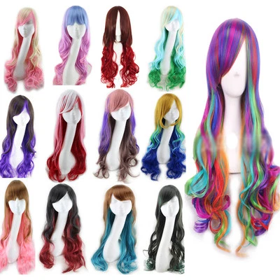 Sexy Long Curly Wig Fashion Cosplay Costume Anime Hair Full Wavy Multi-Color Wig - Image 1 of 3
