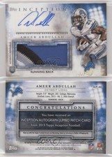 2015 Topps Inception Ameer Abdullah #AJP-AA RPA Rookie Jumbo Patch Auto RC