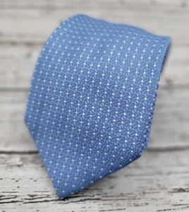 Michael Kors Seidenkrawatte gewebt blau weiß geometrisches Muster | O174 - Bild 1 von 7