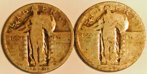 1929 and 1929 Standing Liberty Quarter Silver 2 Coins Lot #77 - Picture 1 of 2