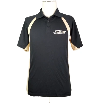 Under Armor US Army Black Knights polo shirt men's small black gold heat gear - Image 1 of 4