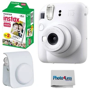 FUJIFILM INSTAX MINI 12 Instant Film Camera (Clay White) + Accessories - Picture 1 of 8