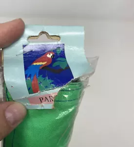 Vintage 1994 28” x 40” Papagei tropischer Rasen Flagge Nylon Applikation dekorativ - Bild 1 von 4