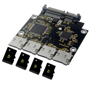 4 TF Card RAID to SATA 22Pin Adapter Multi Micro SD Card Converter w/ Enclosure - Picture 1 of 7