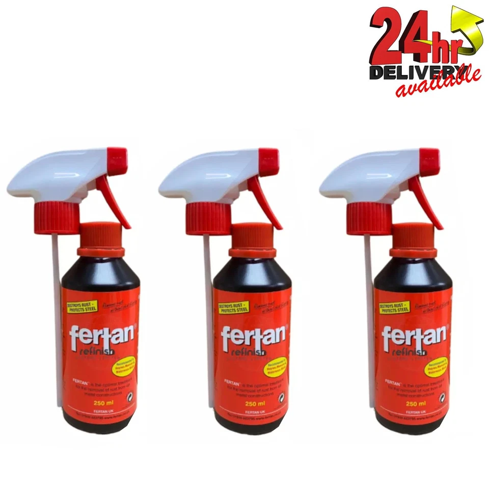 3 x Fertan Rust Killer Remover Treatment 250ml Spray Corrosion Protector Remedy - Image 1 of 1