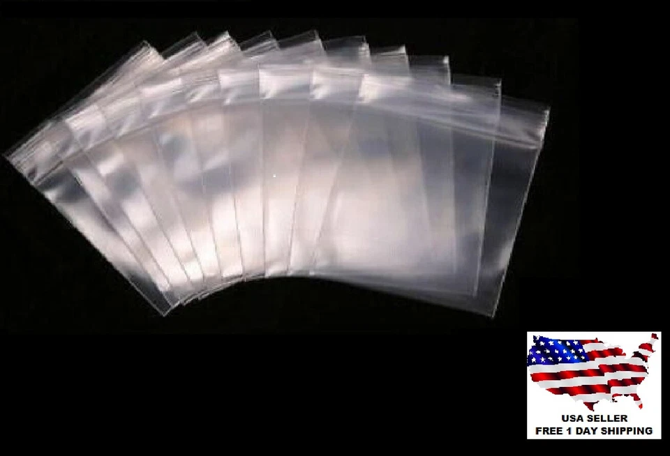 2"x 2" CLEAR 2 MIL ZIP SEAL BAGS POLY PLASTIC RECLOSABLE LOCK JEWELERY BAGS - Image 1 of 1