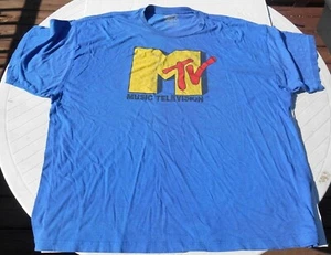 Vintage Worn In MTV Music Television Retro Logo Promo Band Rock T Shirt Size 4XL - Picture 1 of 4