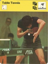 1977-79 Sportscaster Card, #19.12 Table Tennis, Imano Yujiro