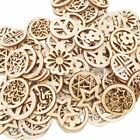 Wood Laser Cut Embellishment Hollow Out Wooden Discs Unfinished Cutout For Craft