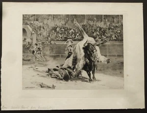 Eau-forte d’Henri TOUSSAINT d’après Aime Morot. CORRIDA - Picture 1 of 2