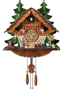Orologio a cucù Kintrot KT60220 marrone tradizionale casa forestale in legno - Foto 1 di 7