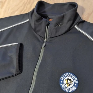 Kjus 1/2 Zip Pullover Mens Large Pittsburgh Penguins Hockey Stretch Golf Black - Picture 1 of 8