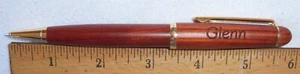 PERSONALIZED "GLENN" LASER ENGRAVED ALASKA/EAGLE ROSEWOOD BALLPOINT CLIP PEN - Picture 1 of 7