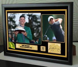 Rory Mcilroy Masters Winner 2025 Framed Canvas Photo Print Signed "Great Gift" - Picture 1 of 2