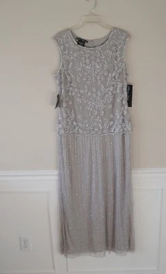 New Pisarro Nights Beaded Two Piece Gown Dress Size 14 - Imagem 1 de 4