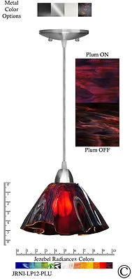 Jezebel Radiance Purple Plum Small Lily Pendant Light with Nickel Hardware - Image 1 of 4