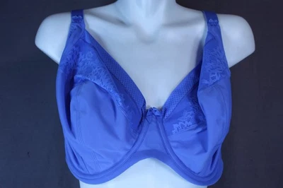 Used Elomi Nerina Underwired Unlined Blue Plunge Bra size USA 38L - Image 1 of 4