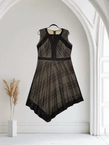 Vestido Peter Nygard Midi Para Mujer Talla 14 Negro Encaje Superpuesto Asimétrico $99 - Imagen 1 de 24